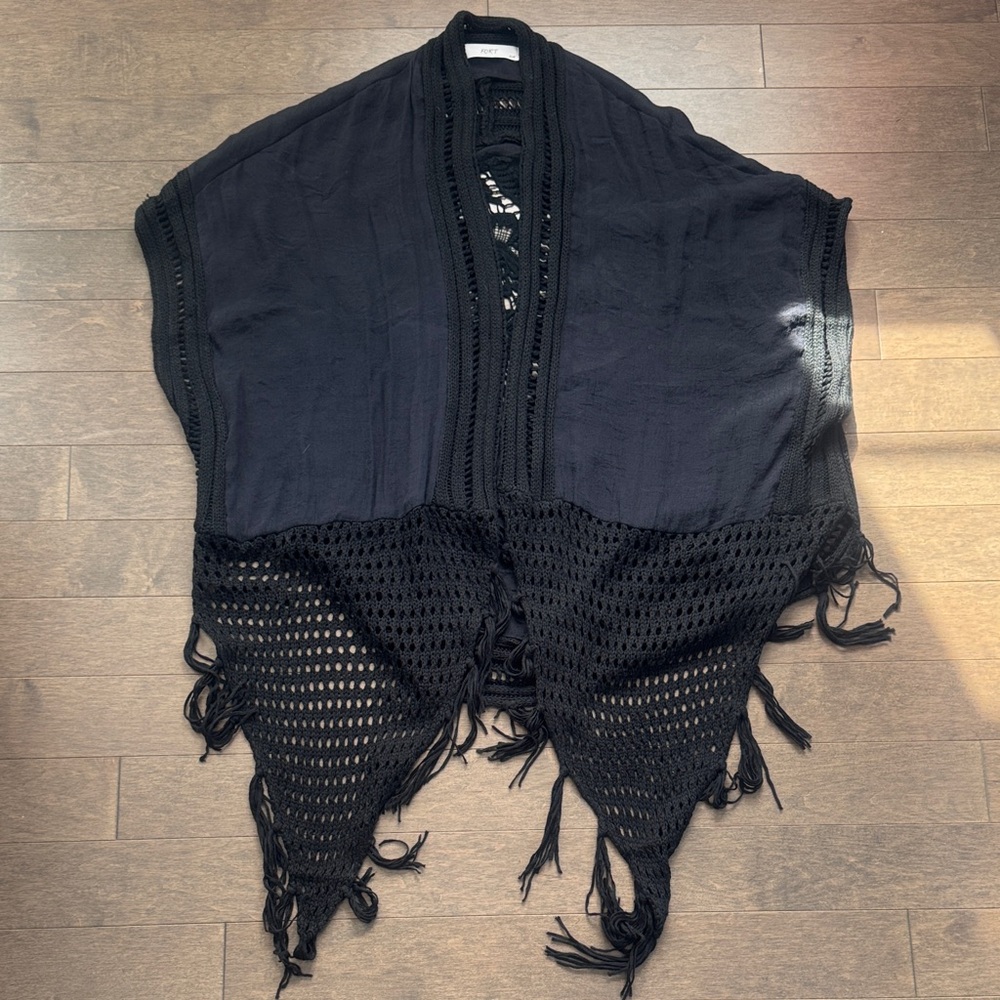 Elegant Black Fringe Women's Top